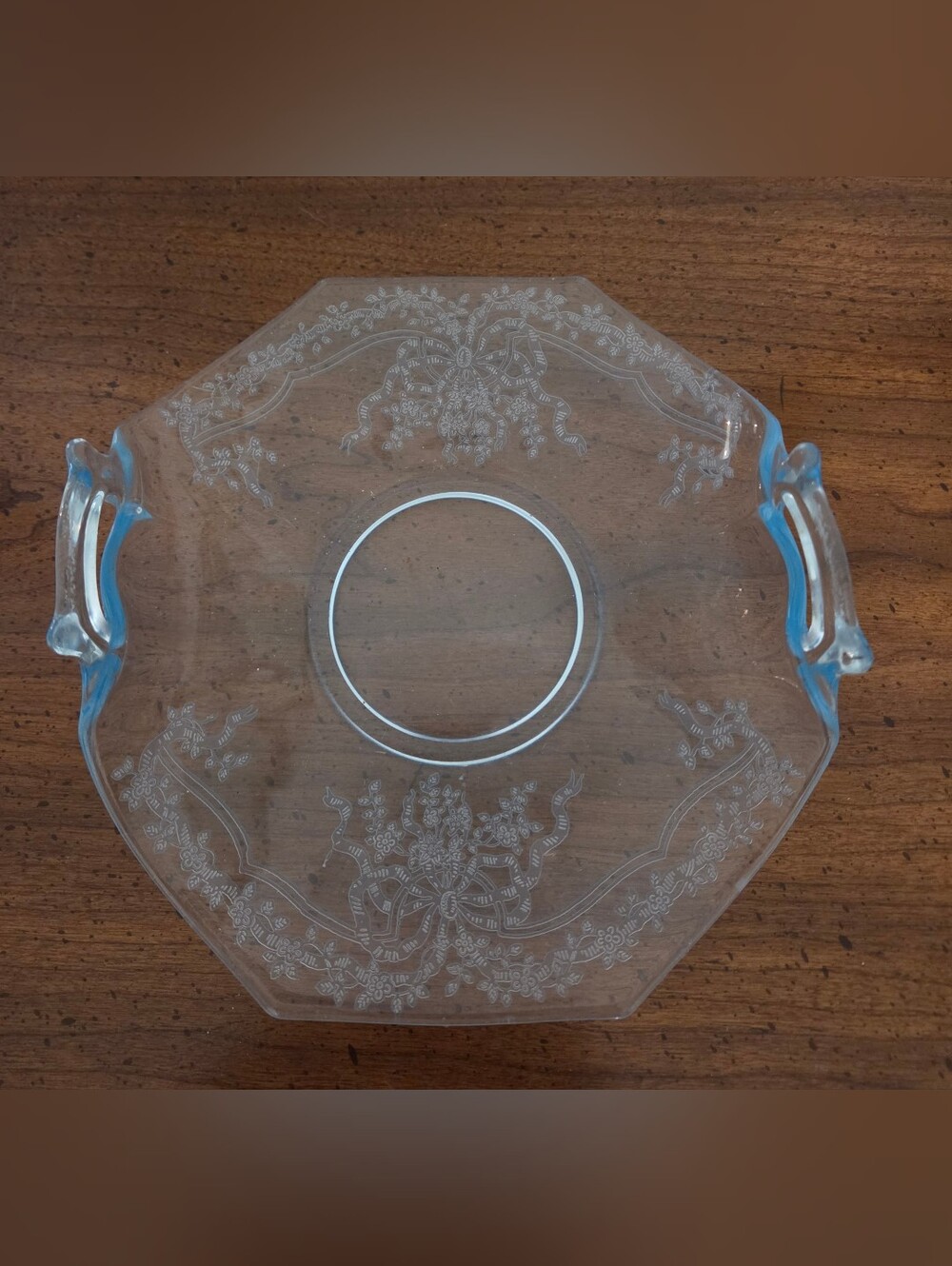 Vintage Fostoria June Blue Azure Lemon Plate